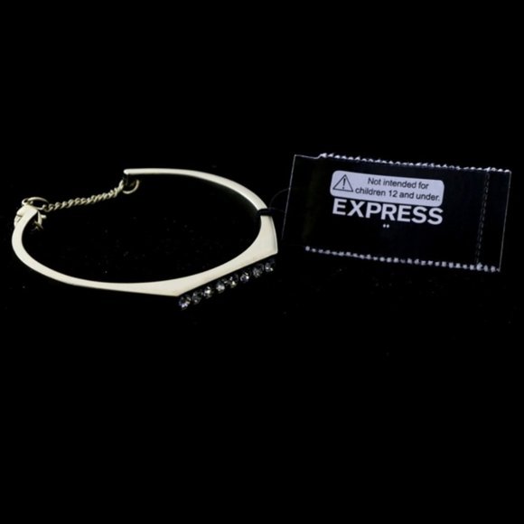 Express Cuff-Bracelet Gold-Tone/Crystal NWT - Picture 2 of 2